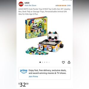 NWT Lego dots cute panda tray
